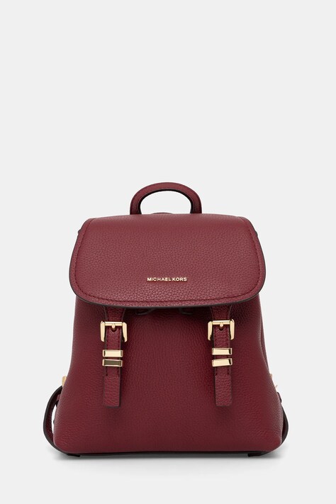 Кожена раница MICHAEL Michael Kors QUINN дамска в бордо малък размер с изчистен дизайн 30T5GQNB0L