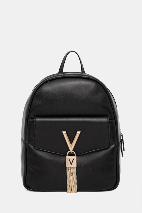 Ruksak Valentino Bags dámsky, čierna farba, malý, s nášivkou, VBS9AK20
