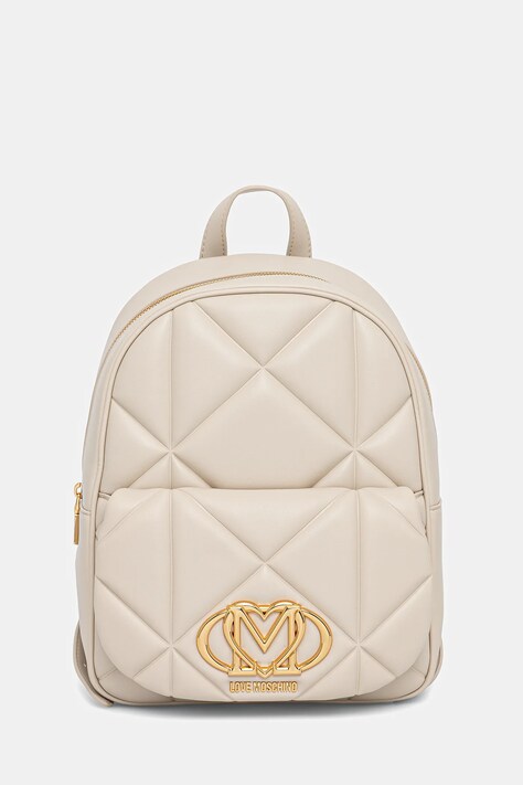 Love Moschino plecak damski kolor beżowy mały gładki JC4037PP1NLC0110