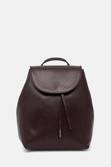 Calvin Klein plecak damski kolor bordowy mały wzorzysty LV04F3271G