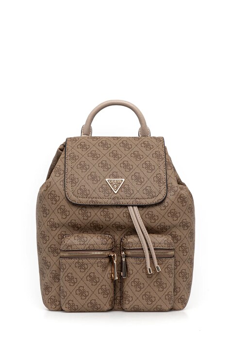 Guess plecak MANHATTAN damski kolor beżowy mały wzorzysty HWSG71 18310