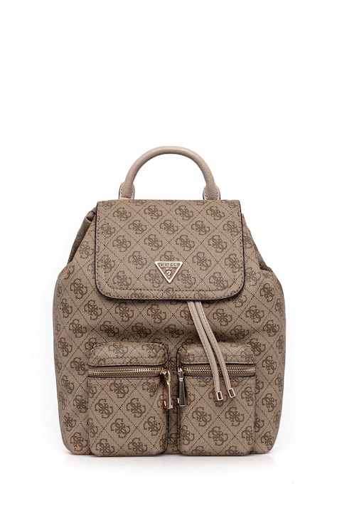 Раница Guess MANHATTAN дамска в бежово малък размер с десен HWSG71 18310