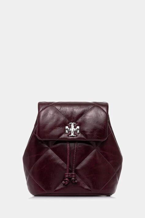Tory Burch plecak skórzany Kira Diamond Quilt damski kolor czerwony mały gładki 174844.500
