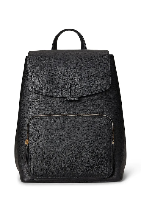 Kožený batoh Lauren Ralph Lauren dámský, černá barva, velký, 431969355