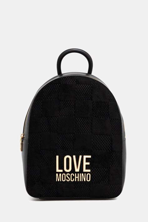 Love Moschino plecak damski kolor czarny duży z aplikacją JC4124PP0NKB100A