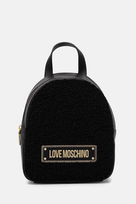 Love Moschino plecak damski kolor czarny mały z aplikacją JC4377PP0NKS100A