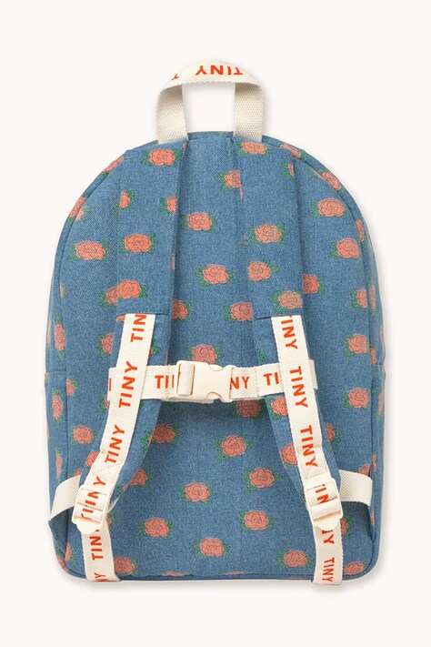 Tinycottons plecak dziecięcy CAMELIAS BACKPACK kolor niebieski mały wzorzysty AW25-543