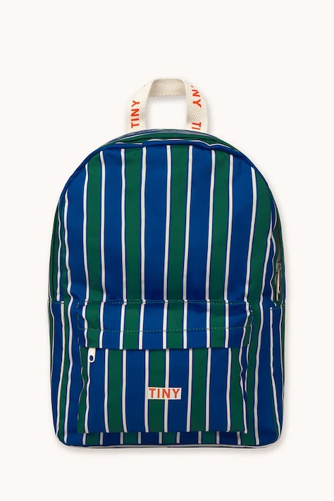 Tinycottons plecak dziecięcy STRIPES BACKPACK kolor niebieski mały wzorzysty AW25-540