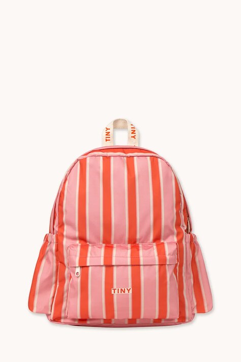 Tinycottons plecak dziecięcy RETRO STRIPES BACKPACK kolor różowy mały wzorzysty AW25-545