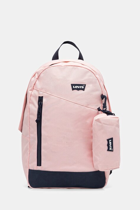 Дитячий рюкзак Levi's EXPLORE PACK W/ PENCIL CASE колір рожевий великий з принтом 9A8704