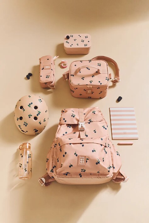 Детска раница Liewood Johnny School Backpack в оранжево голям размер с десен LW20089