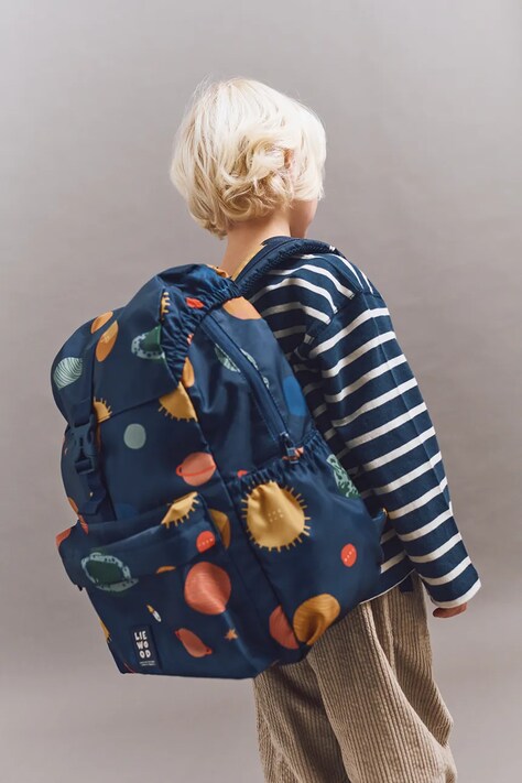 Liewood plecak dziecięcy Johnny School Backpack kolor granatowy duży wzorzysty LW20089