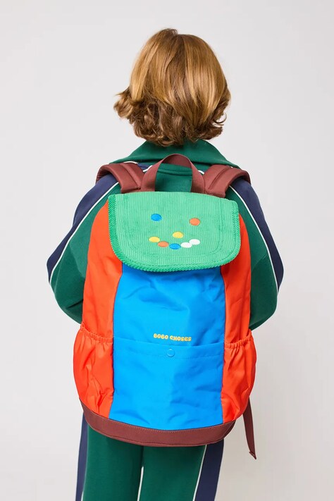 Bobo Choses plecak dziecięcy Fun Face kolor niebieski duży wzorzysty 225FI005