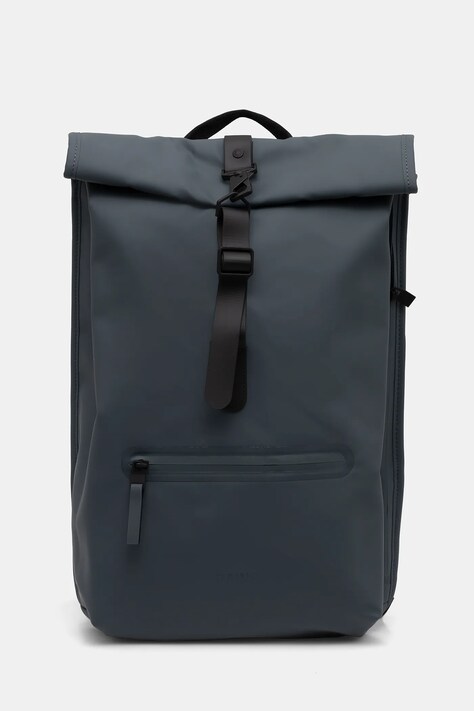 Rains plecak 13320 Rolltop Rucksack kolor niebieski duży gładki 13320