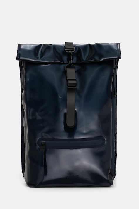 Rains plecak 13320 Rolltop Rucksack kolor granatowy duży gładki 13320