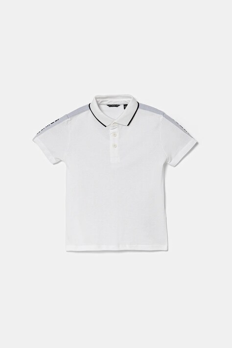 Guess polo bawełniane dziecięce kolor biały gładki L4GP03 KAPY0