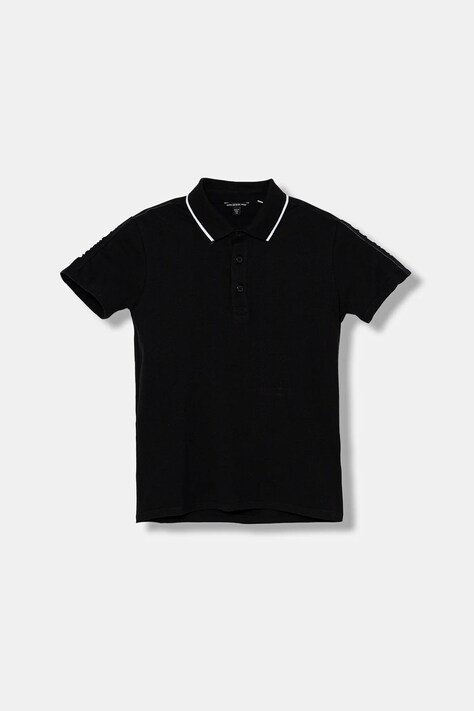 Guess polo bawełniane dziecięce kolor czarny gładki L4GP03 KAPY0