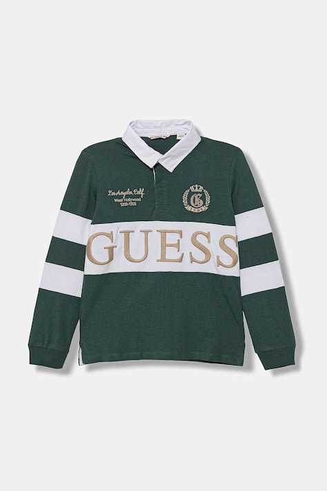 Guess longsleeve bawełniany dziecięcy kolor brązowy wzorzysty L5YP01 KCNQ4