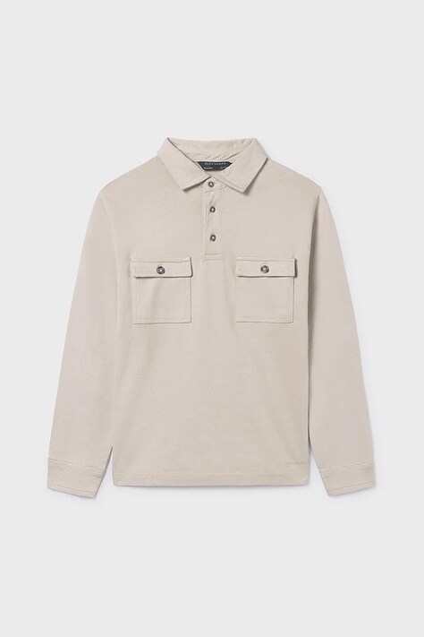 Mayoral longsleeve bawełniany dziecięcy kolor beżowy gładki 7103
