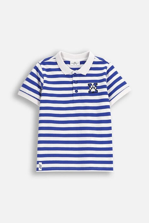 Coccodrillo polo bawełniane dziecięce kolor niebieski wzorzysty ACADEMY BOY KIDS