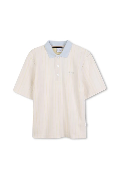 Otroški polo BOSS bela barva, J52336