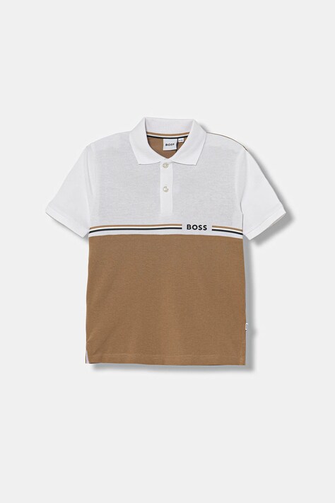 Otroški polo BOSS rjava barva, J52339