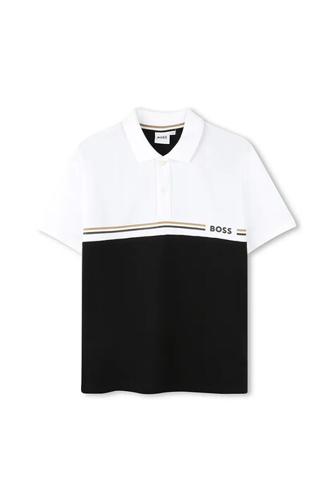BOSS polo dziecięce kolor czarny J52339