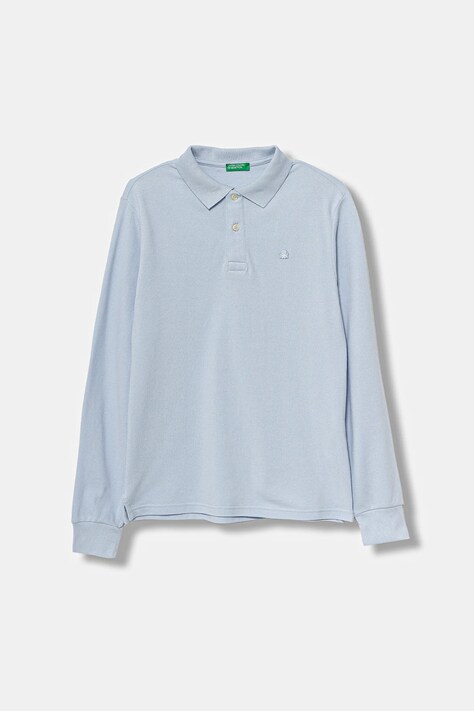 Дитячий бавовняний лонгслів United Colors of Benetton однотонна 3089C300Z