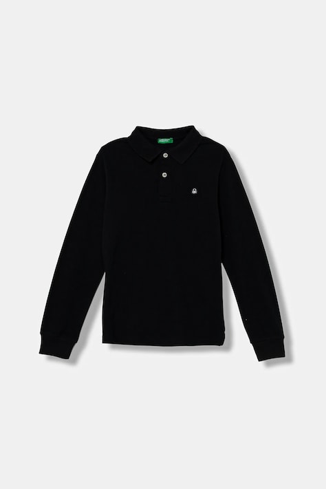 Dětské bavlněné tričko s dlouhým rukávem United Colors of Benetton černá barva, 3089C300Z