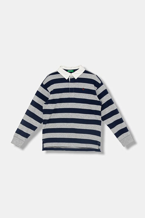 United Colors of Benetton polo bawełniane dziecięce kolor szary gładki 33CKC301X