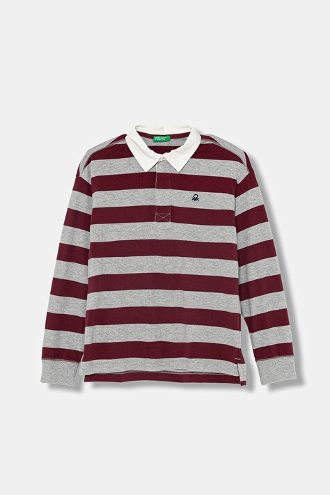 United Colors of Benetton polo bawełniane dziecięce kolor szary gładki 33CKC301X