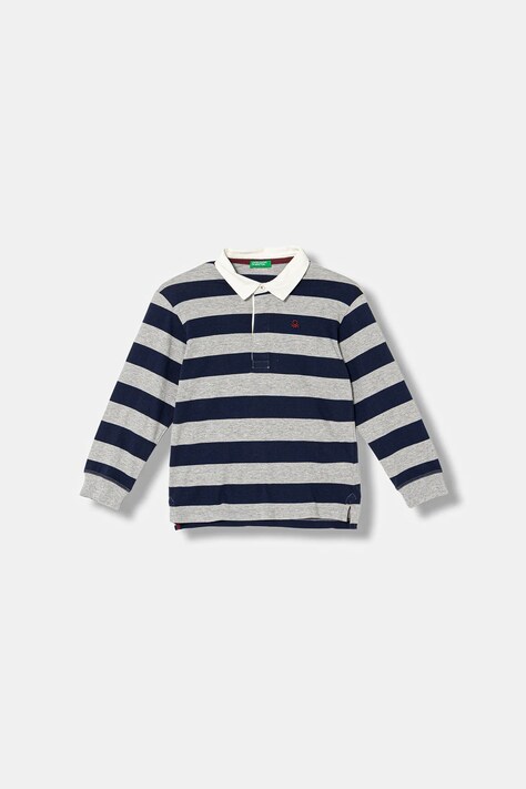 United Colors of Benetton polo bawełniane dziecięce kolor granatowy gładki 33CKG300Z