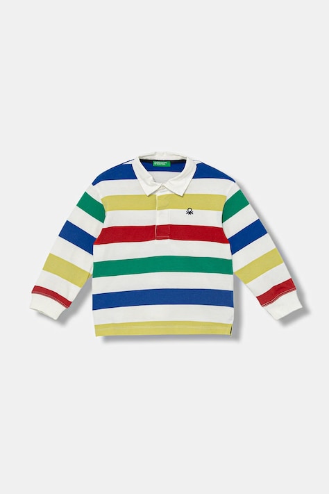 Дитяче бавовняне поло United Colors of Benetton однотонне 33CKG300Z