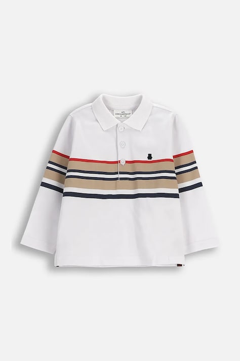 Coccodrillo longsleeve z bawełną niemowlęcy kolor biały wzorzysty ELEGANT BABY BOY