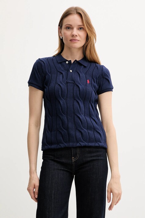 Polo tričko Polo Ralph Lauren dámske, tmavomodrá farba, 211971703