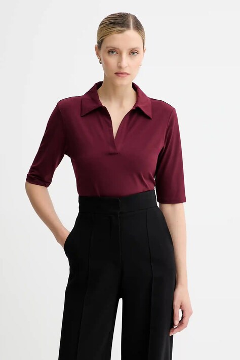 Calvin Klein tricou polo culoarea bordo, LV044C221G