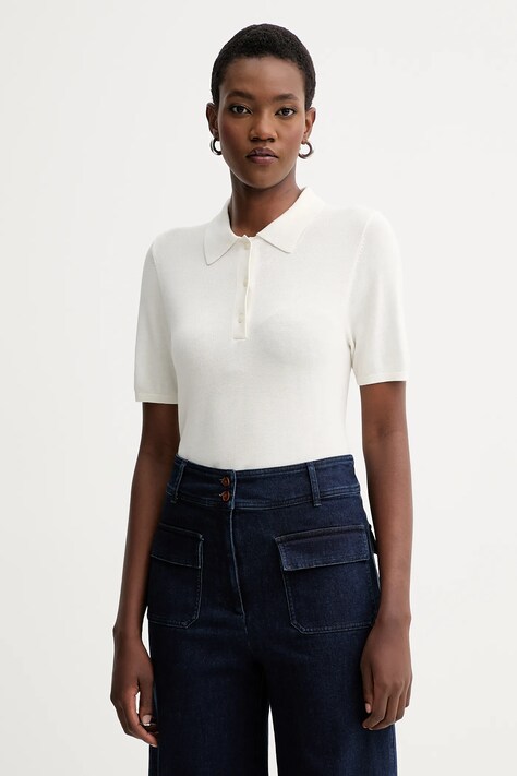 Πόλο Calvin Klein χρώμα: μπεζ, LV044C341G