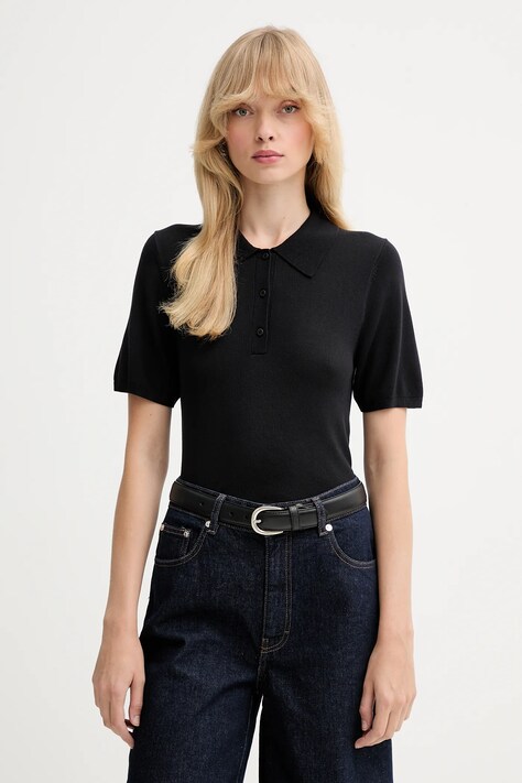 Calvin Klein polo damski kolor czarny LV044C341G