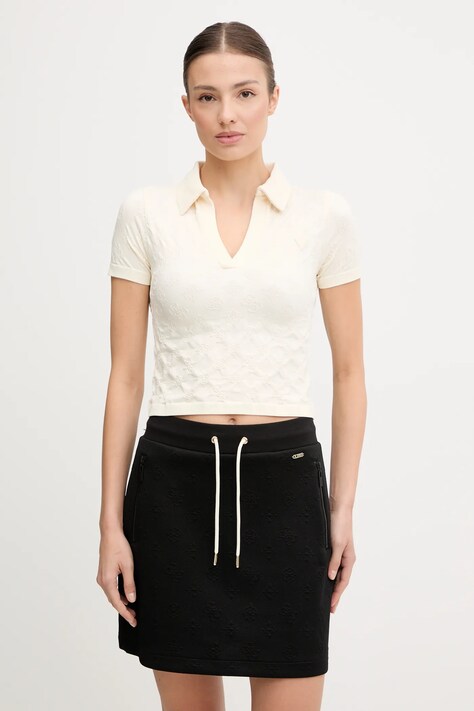 Πόλο Guess PEONY χρώμα: μπεζ, V5YP10 Z3OA0