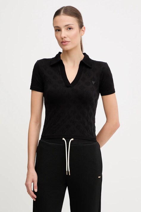 Polo Guess PEONY ženski, črna barva, V5YP10 Z3OA0