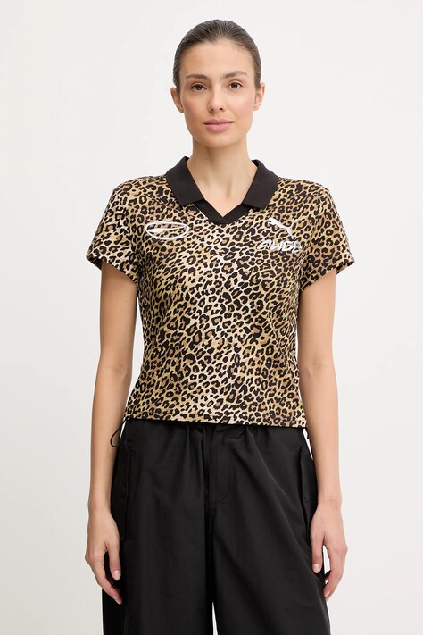 Памучна тениска с яка Puma x A$AP ROCKY дамска в черно 636099