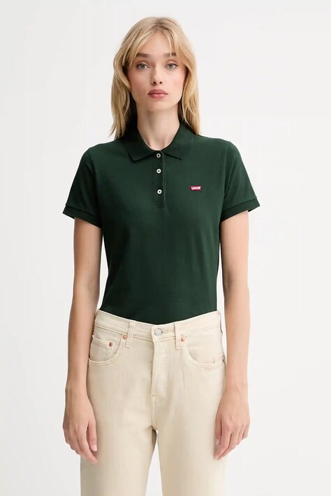 Levi's tricou polo culoarea verde, 001F2
