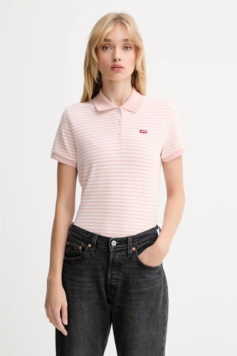 Polo tričko Levi's dámské, růžová barva, 52599
