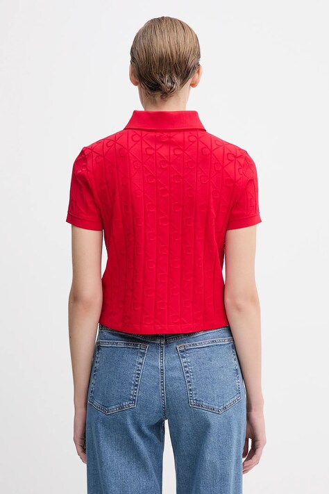 Хлопковый кардиган Calvin Klein Jeans цвет красный лёгкий LV044D209G