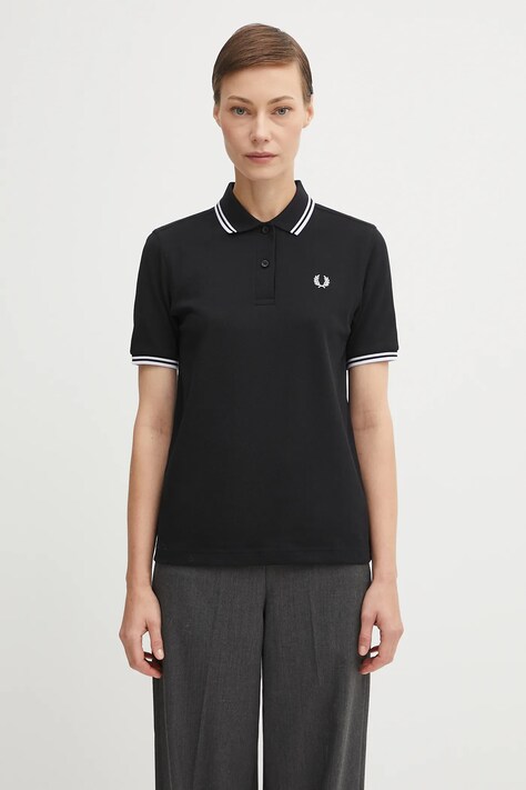 Bavlnené polo tričko Fred Perry čierna farba, G3600