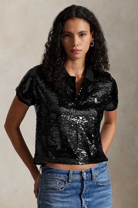 Μπλουζάκι Polo Ralph Lauren χρώμα: μαύρο, 211978143