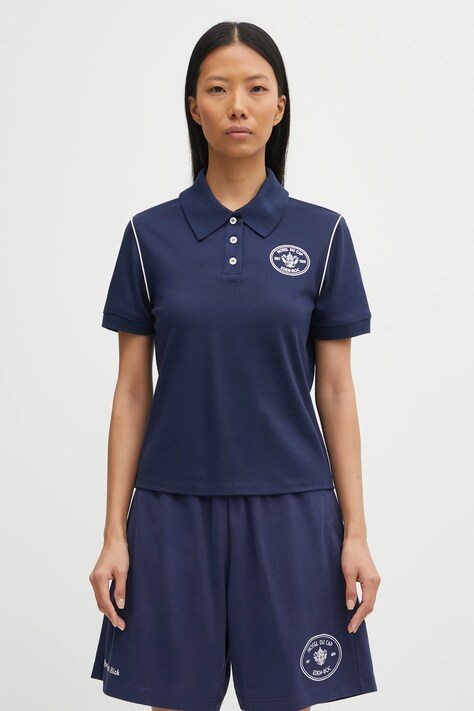 Sporty & Rich polo Eden Crest Embroidered Pique damski kolor granatowy TO05760666BL107