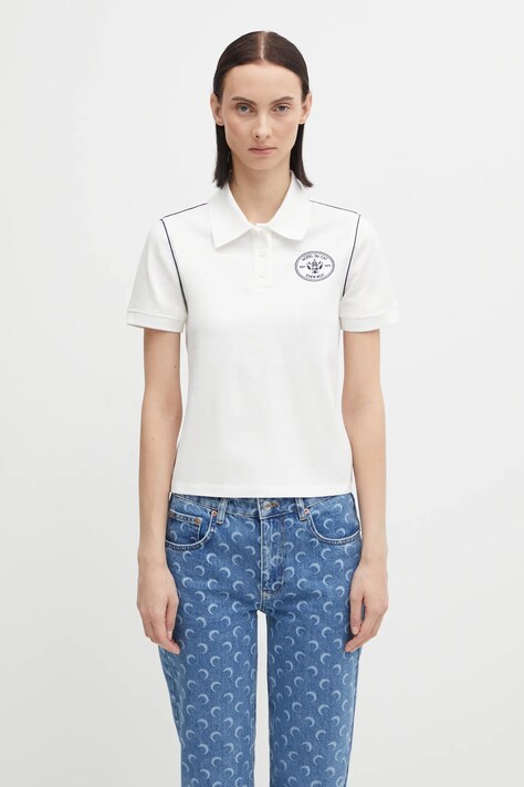 Sporty & Rich polo Eden Crest Embroidered Pique damski kolor biały TO05760666WH50
