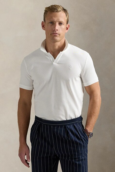 Polo Ralph Lauren polo bawełniane kolor biały gładki 710968951