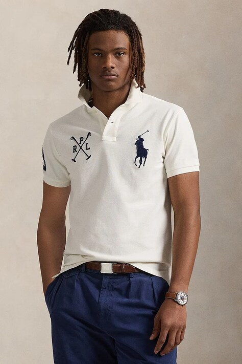 Polo Ralph Lauren tricou polo culoarea alb, 710978082